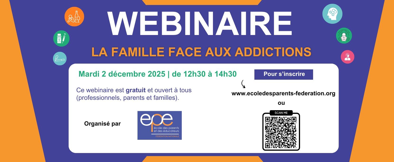 Webinaire FNEPE « La famille face aux addictions » 